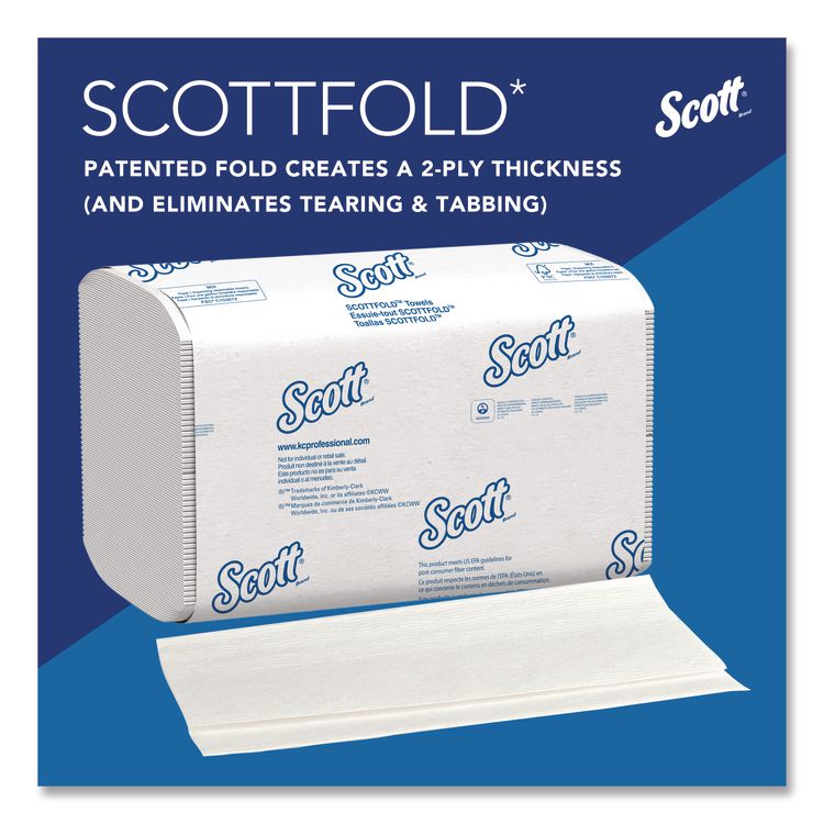 Pro Scottfold Towels, 1-Ply, 7.8 x 12.4, White, 175 Towels/Pack, 25 Packs/Carton