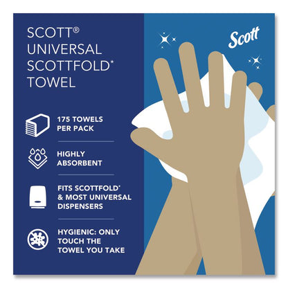 Pro Scottfold Towels, 1-Ply, 9.4 x 12.4, White, 175 Towels/Pack, 25 Packs/Carton