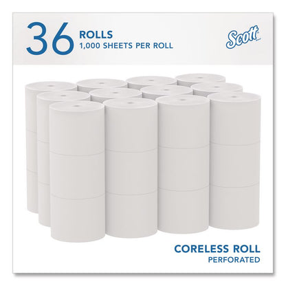 Essential Coreless SRB Bathroom Tissue, Septic Safe, 2-Ply, White, 1,000 Sheets/Roll, 36 Rolls/Carton