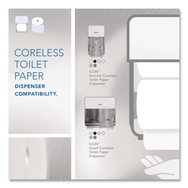 Essential Coreless SRB Bathroom Tissue, Septic Safe, 2-Ply, White, 1,000 Sheets/Roll, 36 Rolls/Carton