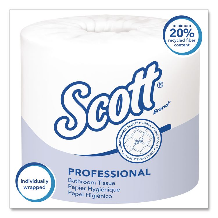 Essential Standard Roll Bathroom Tissue for Business, Septic Safe, 1-Ply, White, 1,210 Sheets/Roll, 80 Rolls/Carton