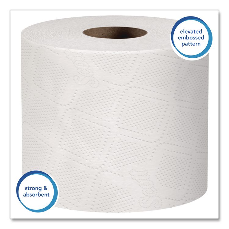 Essential Standard Roll Bathroom Tissue for Business, Septic Safe, 1-Ply, White, 1,210 Sheets/Roll, 80 Rolls/Carton