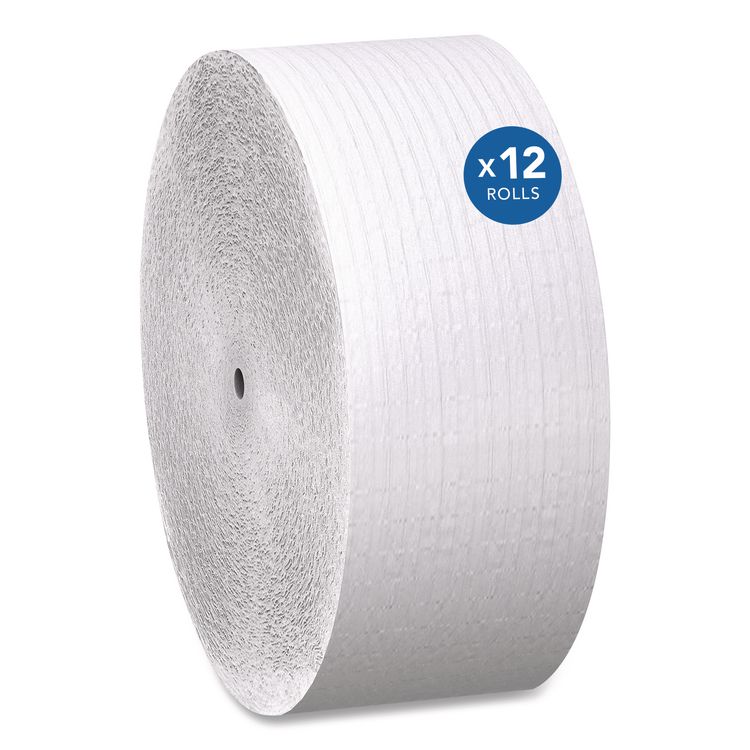 Essential Coreless JRT, Septic Safe, 1-Ply, 3.75" x 2,300 ft, White, 12 Rolls/Carton