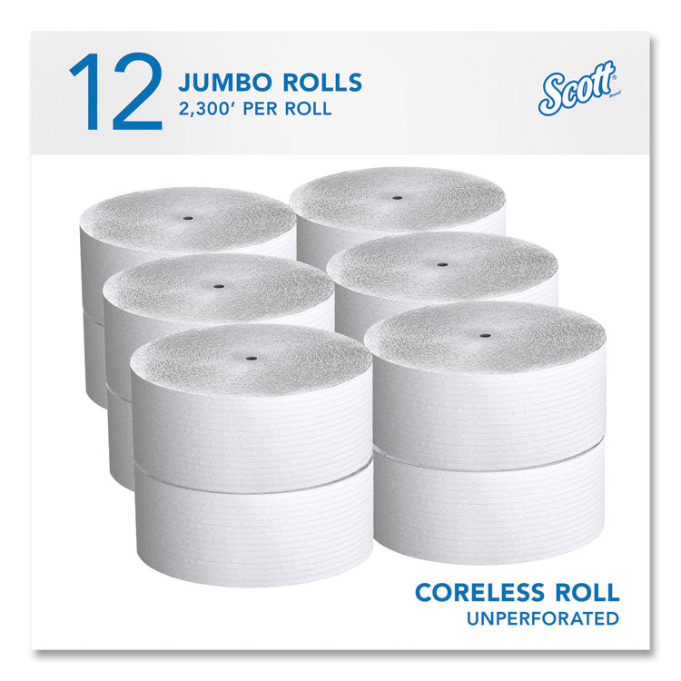 Essential Coreless JRT, Septic Safe, 1-Ply, 3.75" x 2,300 ft, White, 12 Rolls/Carton