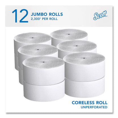 Essential Coreless JRT, Septic Safe, 1-Ply, 3.75" x 2,300 ft, White, 12 Rolls/Carton