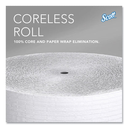 Essential Coreless JRT, Septic Safe, 1-Ply, 3.75" x 2,300 ft, White, 12 Rolls/Carton