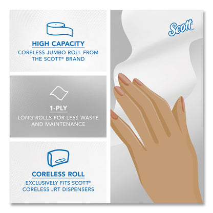 Essential Coreless JRT, Septic Safe, 1-Ply, 3.75" x 2,300 ft, White, 12 Rolls/Carton
