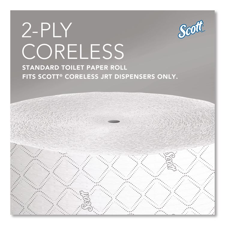 Essential Coreless JRT, Septic Safe, 2-Ply, 3.75" x 1,150 ft, White, 12 Rolls/Carton