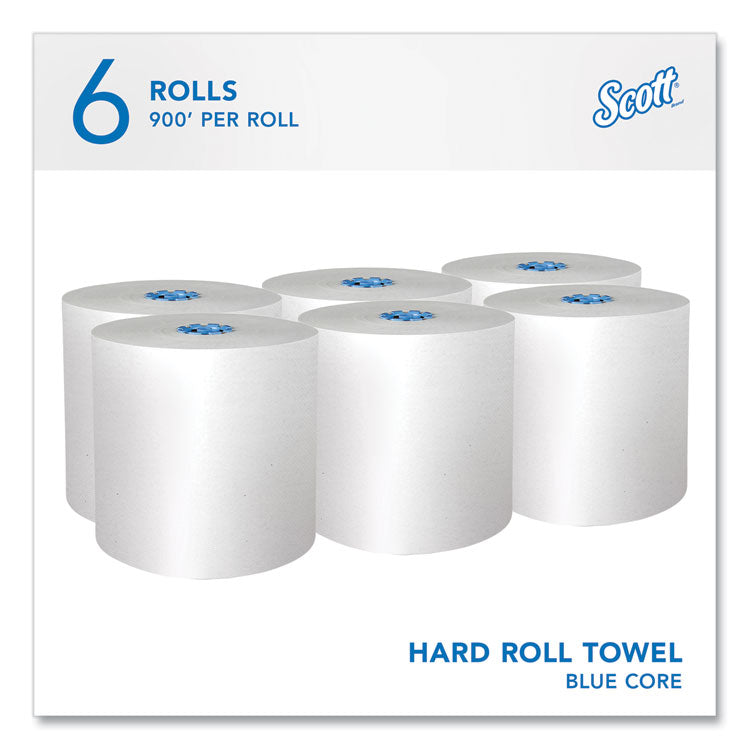 Pro Hard Roll Paper Towels with Absorbency Pockets for Scott Pro Dispenser, Blue Core Only, 1-Ply, 7.5" x 900 ft, 6 Rolls/CT