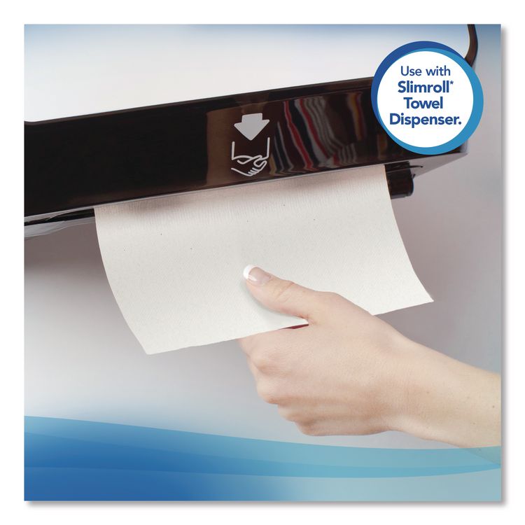 Slimroll Towels, Absorbency Pockets, 8" x 580 ft, White, 6 Rolls/Carton