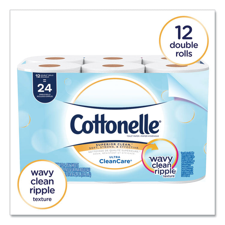 Clean Care Bathroom Tissue, Septic Safe, 1-Ply, White, 170 Sheets/Roll, 48 Rolls/Carton