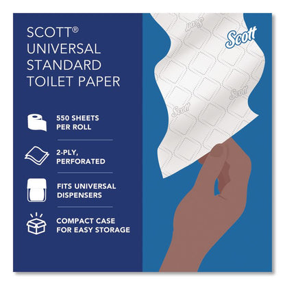 Essential Standard Roll Bathroom Tissue for Business, Septic Safe, 2-Ply, White, 550 Sheets/Roll, 20 Rolls/Carton