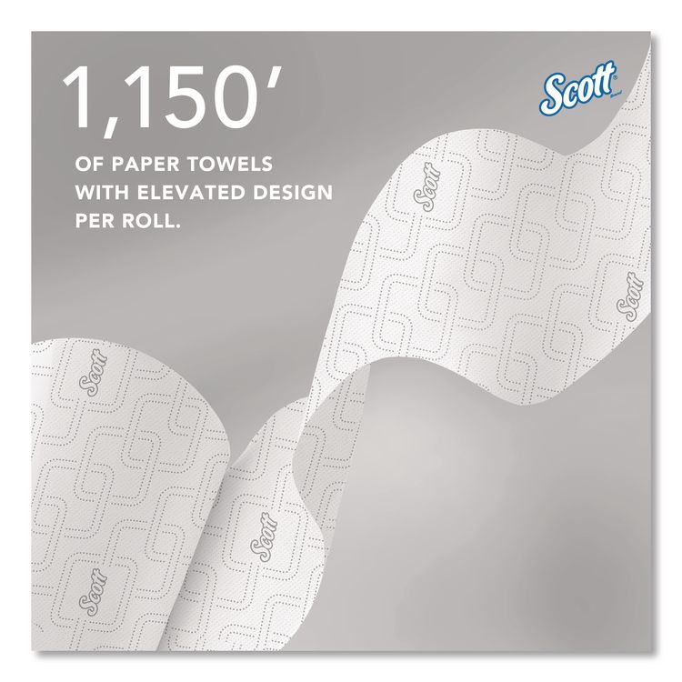 Pro Hard Roll Paper Towels with Elevated Scott Design for Scott Pro Dispenser, Blue Core Only, 1-Ply, 1,150 ft, 6 Rolls/CT