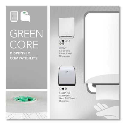 Pro Hard Roll Paper Towels with Elevated Scott Design for Scott Pro Dispenser, Green Core Only, 1-Ply, 1,150 ft, 6 Rolls/CT