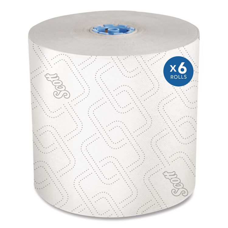 Pro Hard Roll Paper Towels with Elevated Scott Design for Scott Pro Dispenser, Blue Core Only, 1-Ply, 1,150 ft, 6 Rolls/CT
