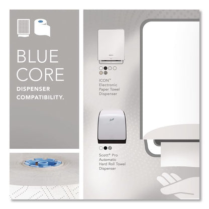 Pro Hard Roll Paper Towels with Elevated Scott Design for Scott Pro Dispenser, Blue Core Only, 1-Ply, 1,150 ft, 6 Rolls/CT