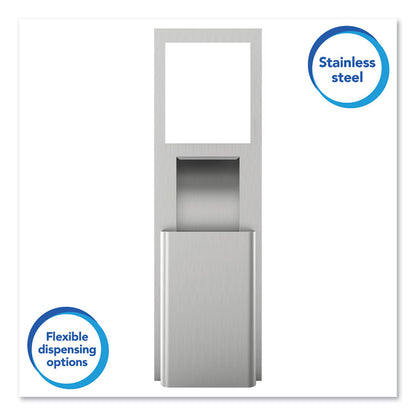 MOD Stainless Steel Recessed Wall Unit with Trash Receptacle, 11 x 4.5 x 54.5