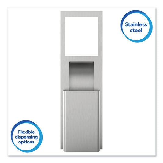 MOD Stainless Steel Recessed Wall Unit with Trash Receptacle, 11 x 4.5 x 54.5
