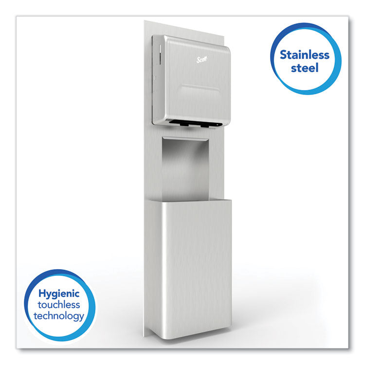 MOD Stainless Steel Recessed Wall Unit with Trash Receptacle, 11 x 4.5 x 54.5