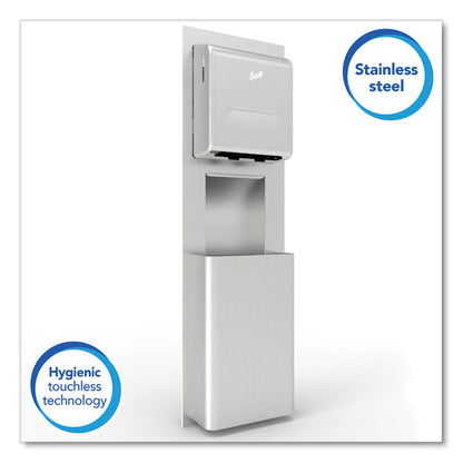 MOD Stainless Steel Recessed Wall Unit with Trash Receptacle, 11 x 4.5 x 54.5