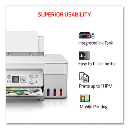 PIXMA G3270 Wireless MegaTank All-In-One Printer, Copy/Print/Scan, White