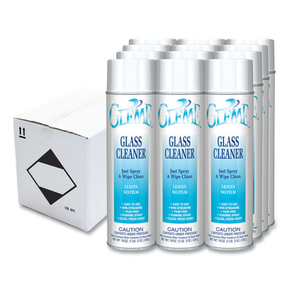 Gleme Glass Cleaner, 19 oz Aerosol Spray, Dozen