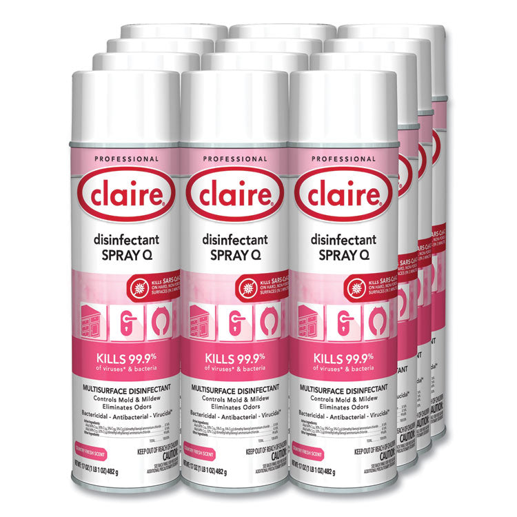 Spray Q Disinfectant, Country Fresh Scent, 17 oz Aerosol Spray, Dozen