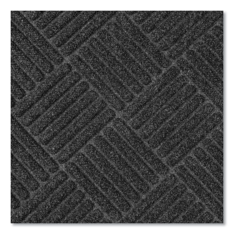 Ecomat Crosshatch Entry Mat, Rectangular, Charcoal Gray Crush-Resistant Ribbed Surface, 36" x 60"