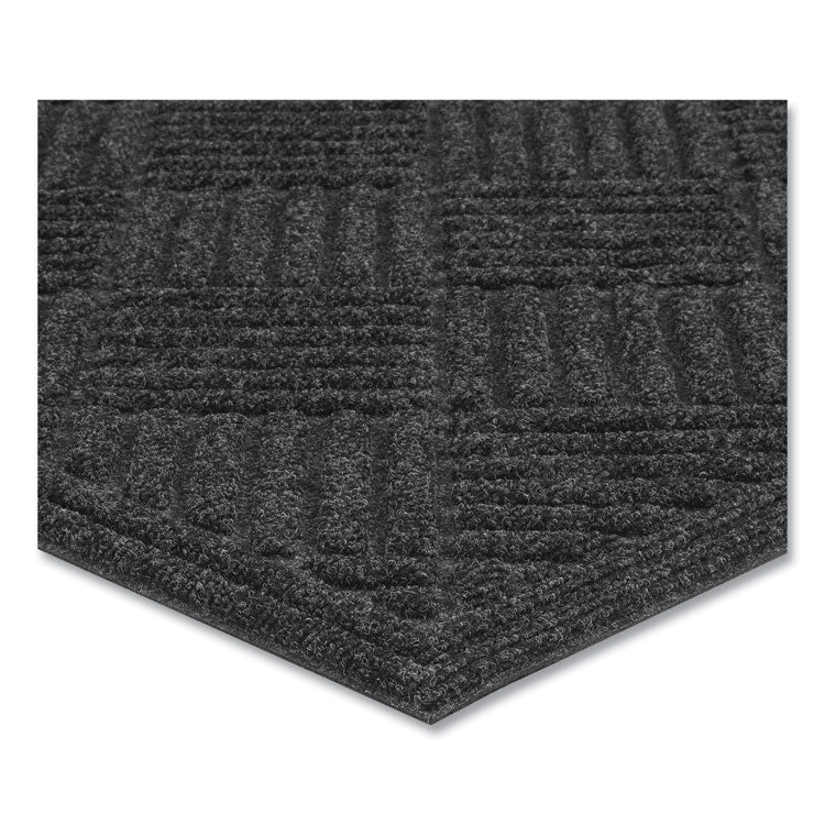 Ecomat Crosshatch Entry Mat, Rectangular, Charcoal Gray Crush-Resistant Ribbed Surface, 36" x 60"