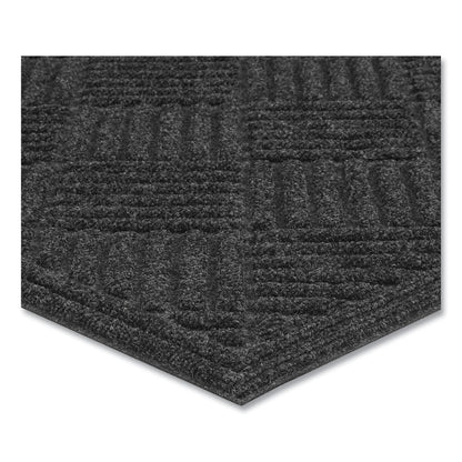 Ecomat Crosshatch Entry Mat, Rectangular, Charcoal Gray Crush-Resistant Ribbed Surface, 36" x 60"