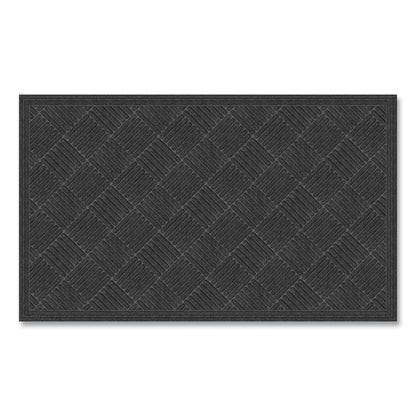 Ecomat Crosshatch Entry Mat, Rectangular, Charcoal Gray Crush-Resistant Ribbed Surface, 36" x 60"