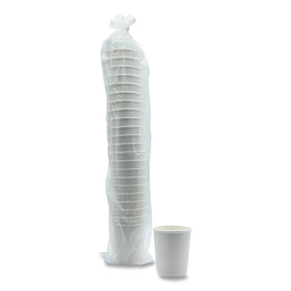 Paper Hot Cups, Double-Walled, 8 oz, White, 25/Pack