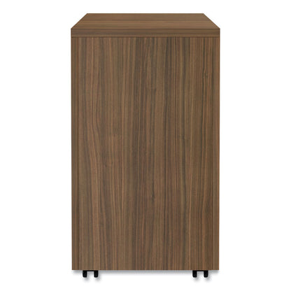 Alera Valencia Series Mobile Pedestal File, Left/Right, 3-Drawer: Box/Box/File, Legal/Letter, Walnut, 15.88 x 20.5 x 28.38
