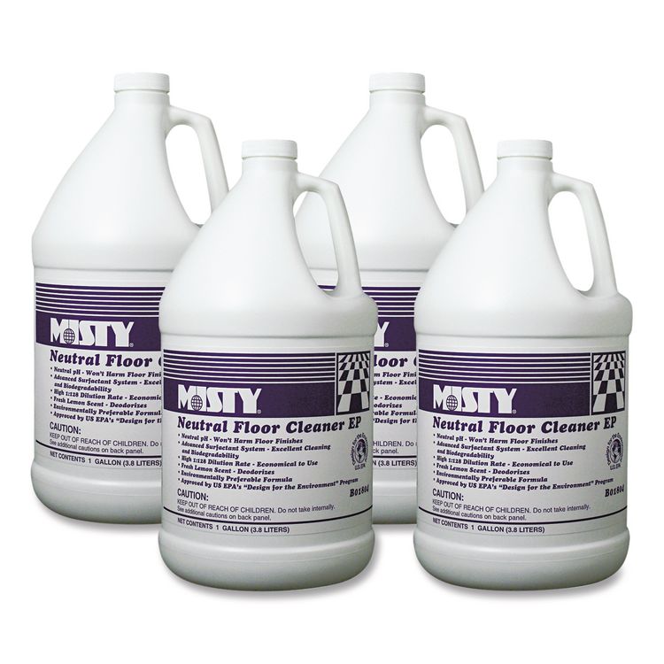 Neutral Floor Cleaner EP, Lemon Scent, 1 gal Bottle, 4/Carton