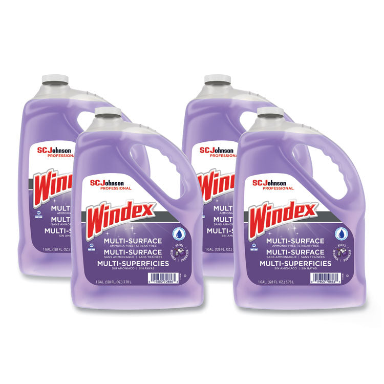 Non-Ammoniated Glass/Multi Surface Cleaner, 128 oz Bottle, 4/Carton