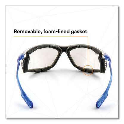 Virtua CCS Protective Eyewear with Foam Gasket, Blue Half Frame, Clear Dual Lens