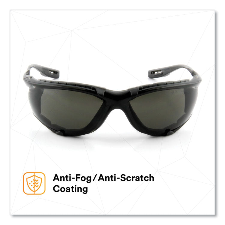 Virtua CCS Protective Eyewear with Foam Gasket, Black/Gray Half Frame, Gray Dual Lens