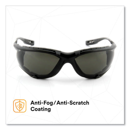 Virtua CCS Protective Eyewear with Foam Gasket, Black/Gray Half Frame, Gray Dual Lens