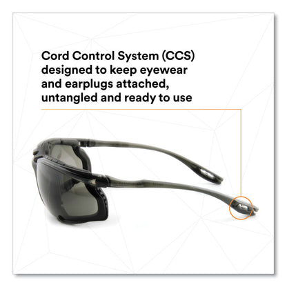 Virtua CCS Protective Eyewear with Foam Gasket, Black/Gray Half Frame, Gray Dual Lens