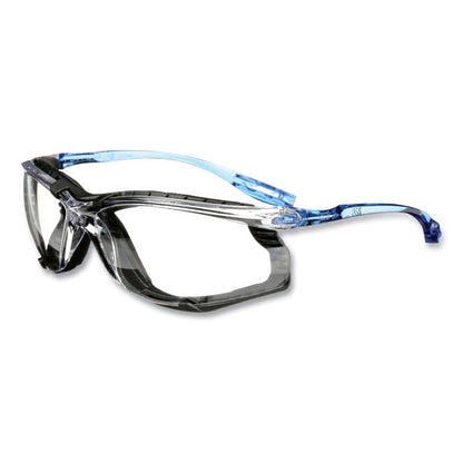 Virtua CCS Protective Eyewear with Foam Gasket, Blue Half Frame, Clear Dual Lens