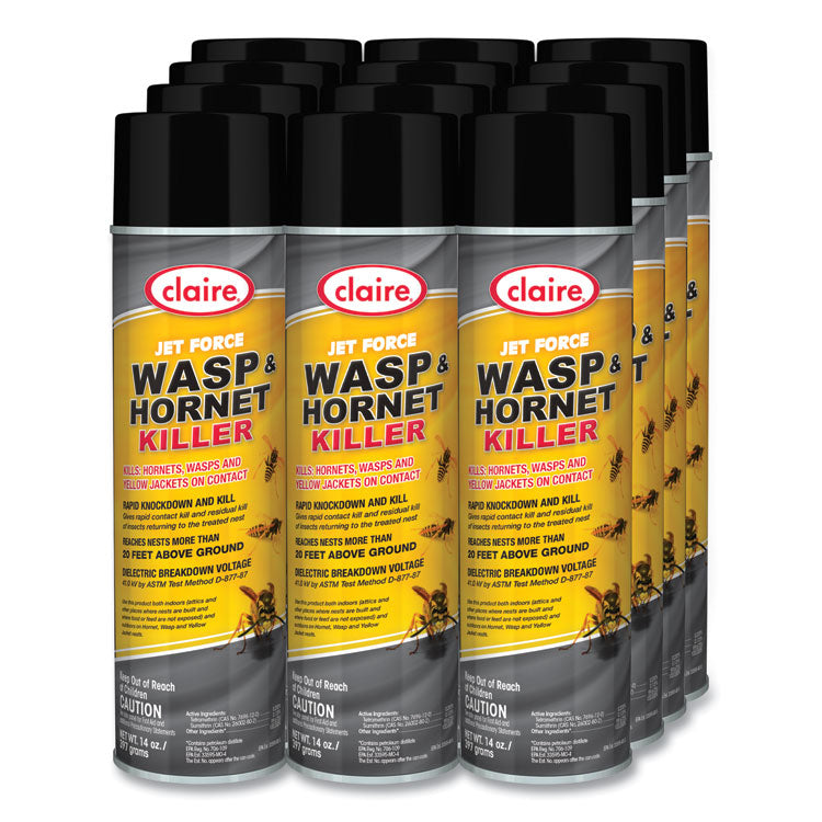 Jet Force Wasp and Hornet Killer, 14 oz Aerosol Spray, 12/Carton
