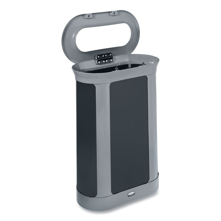 ENHANCE Series Waste Receptacle, 13 gal, Metal, Pearl Gray/Umbra Gray