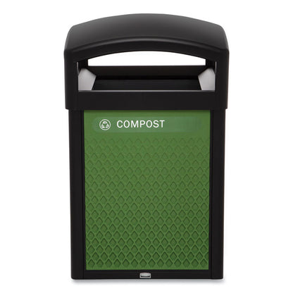 Medium Prelabeled Compost Waste Panels for Tailor and Landmark Series Containers, 20.72" x 0.5" x 27.95", Green, 4/Carton
