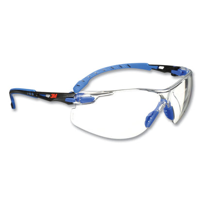 Solus 1000 Series Safety Glasses, Frameless, Blue Arms, Clear Single Lens