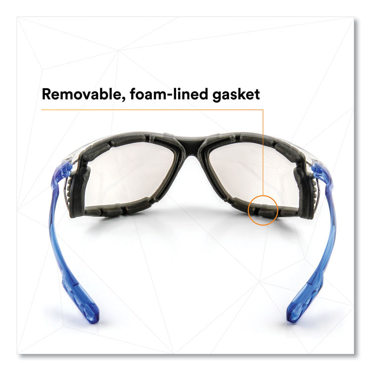 Virtua CCS Protective Eyewear with Foam Gasket, 1.5+ Diopter, Blue Half Frame, Clear Dual Lens