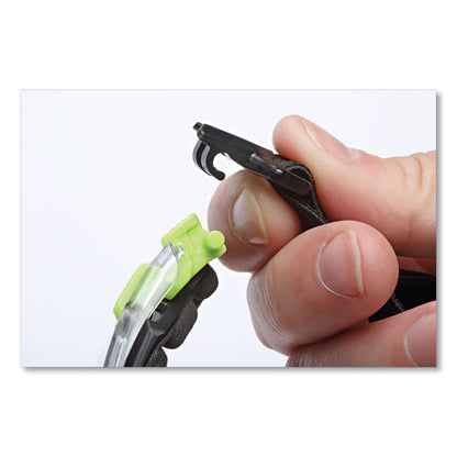 Solus 1000 Series Safety Glasses, Frameless, Black/Green Arms, Clear Single Lens