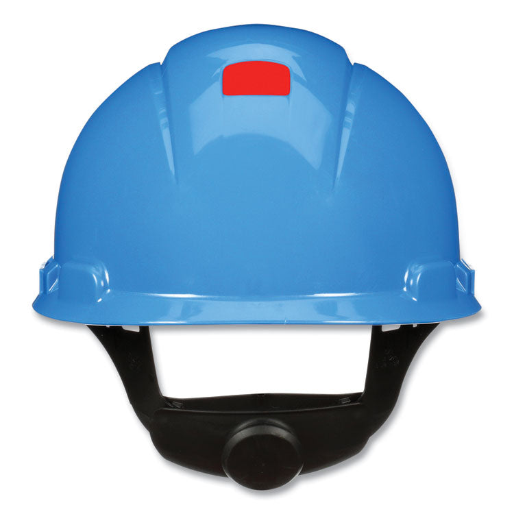 SecureFit H-700 Series Hard Hat with UVicator, Front Brim, 4-Point Pressure Diffusion Ratchet, One Size Fits Most, Blue