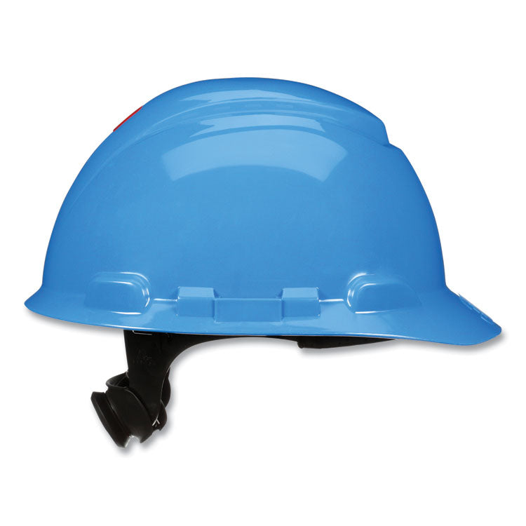 SecureFit H-700 Series Hard Hat with UVicator, Front Brim, 4-Point Pressure Diffusion Ratchet, One Size Fits Most, Blue