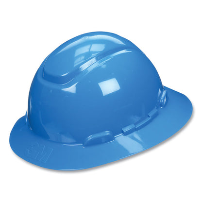SecureFit H-800 Series Hard Hat with UVicator, Full Brim, 4-Point Pressure Diffusion Ratchet, One Size Fits Most, Blue