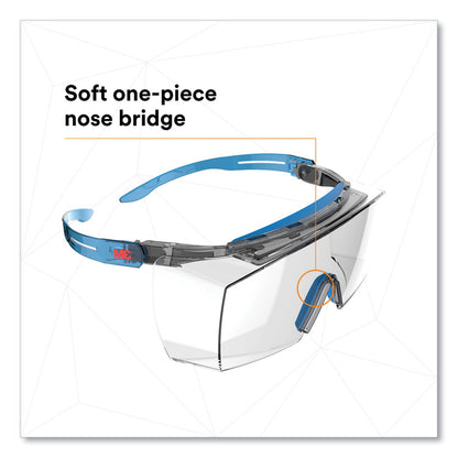 SecureFit 3700 Protective Eyewear, Blue Half Frame OTG, Clear Single Lens